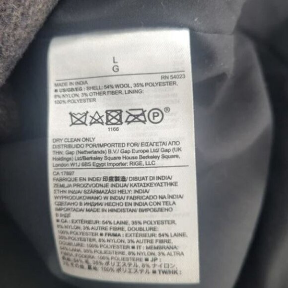 Banana Republic Women's Zip Front Collared Wool Blend Dark Gray Vest Large - Picture 4 of 4